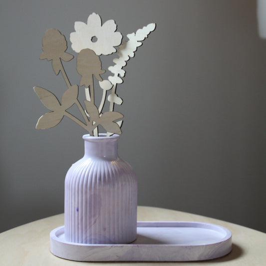 Vase de fleurs éternelles et support | Marble